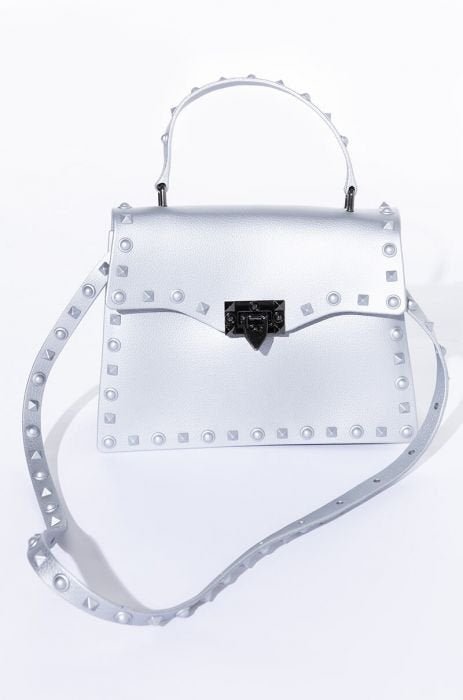 Studded Up Jelly Handbag Pearl White - Ali’s Couture 
