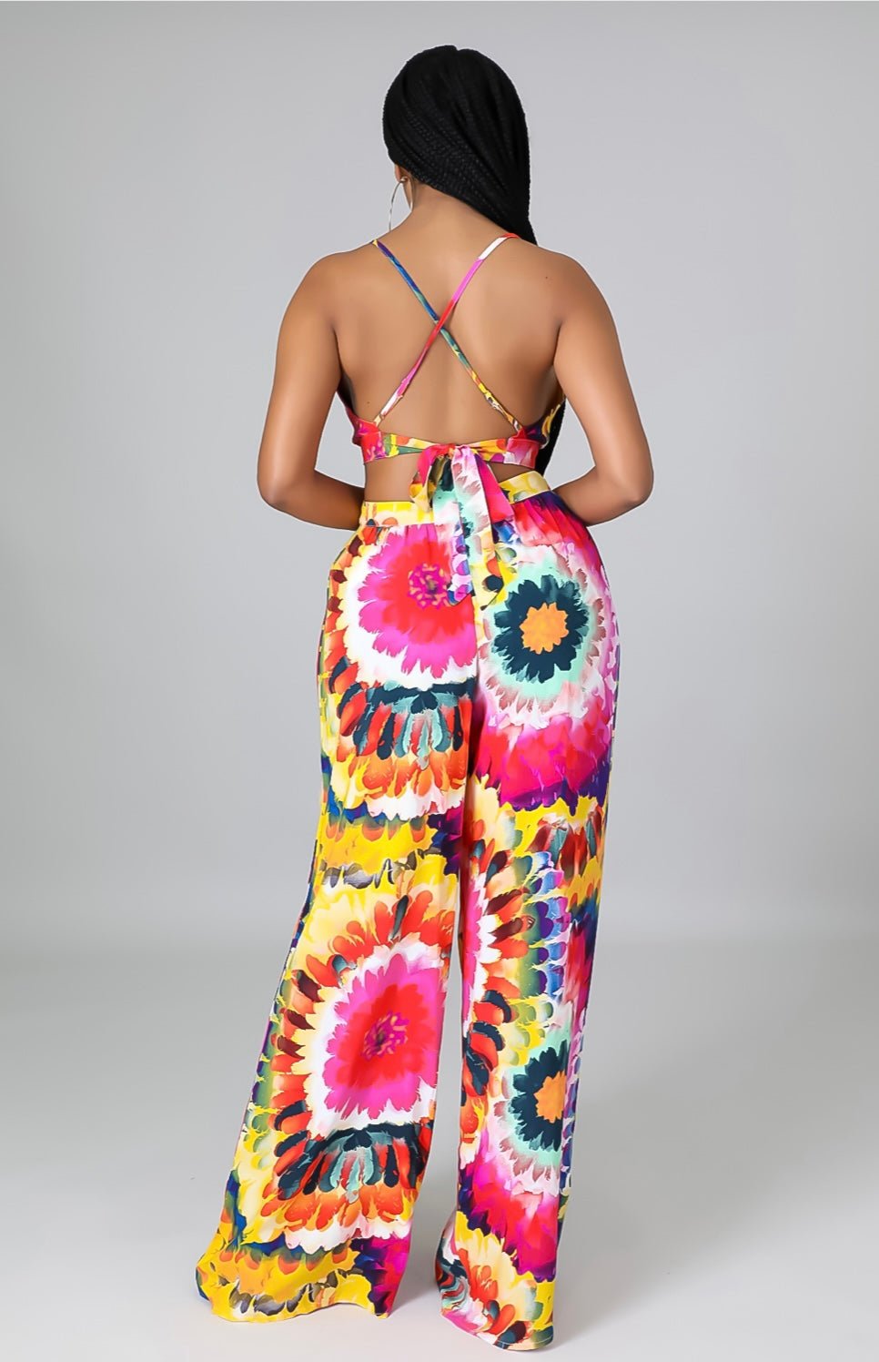Sunburst Tie Dye Jumpsuit Multicolor - Ali’s Couture 
