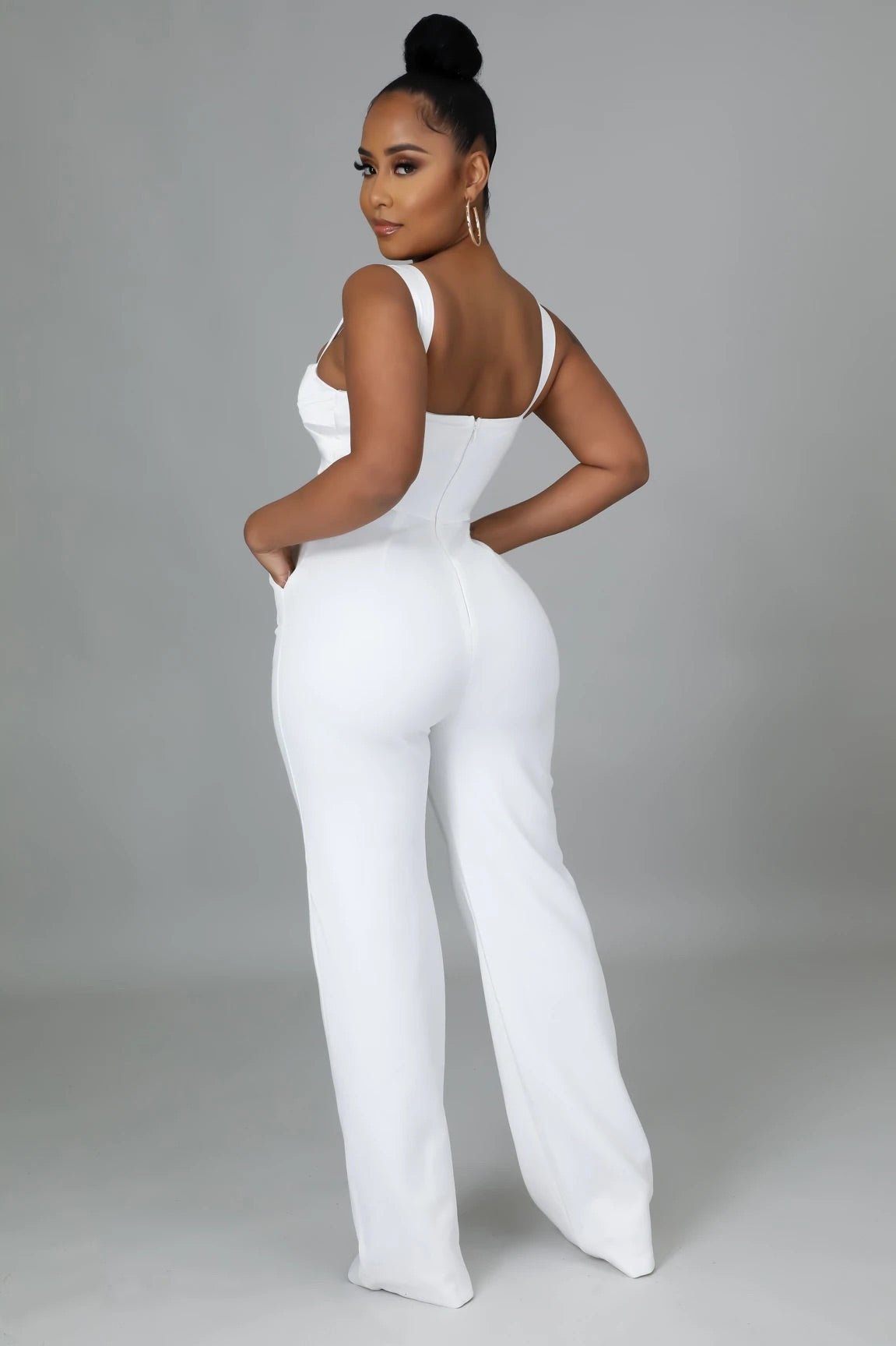 Sweet Serenity Satin Jumpsuit White - Ali’s Couture 