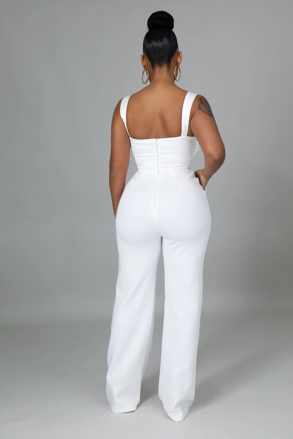 Sweet Serenity Satin Jumpsuit White - Ali’s Couture 
