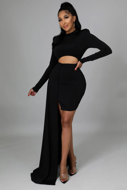 Tessa Cutout Mini Dress Black - Ali’s Couture 