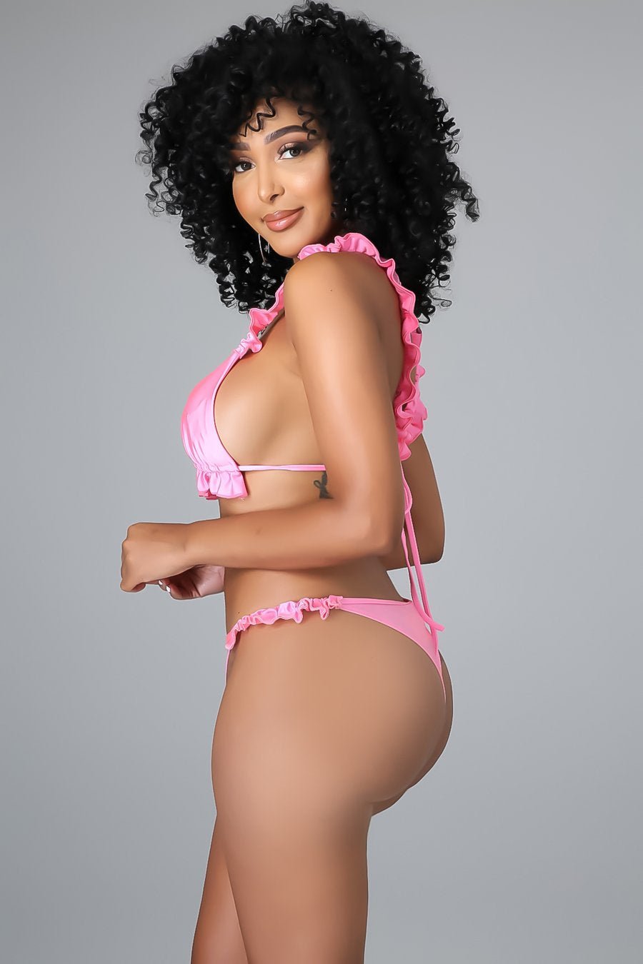 Tulum Ruffle Bikini Set Pink - FINAL SALE - Ali’s Couture 