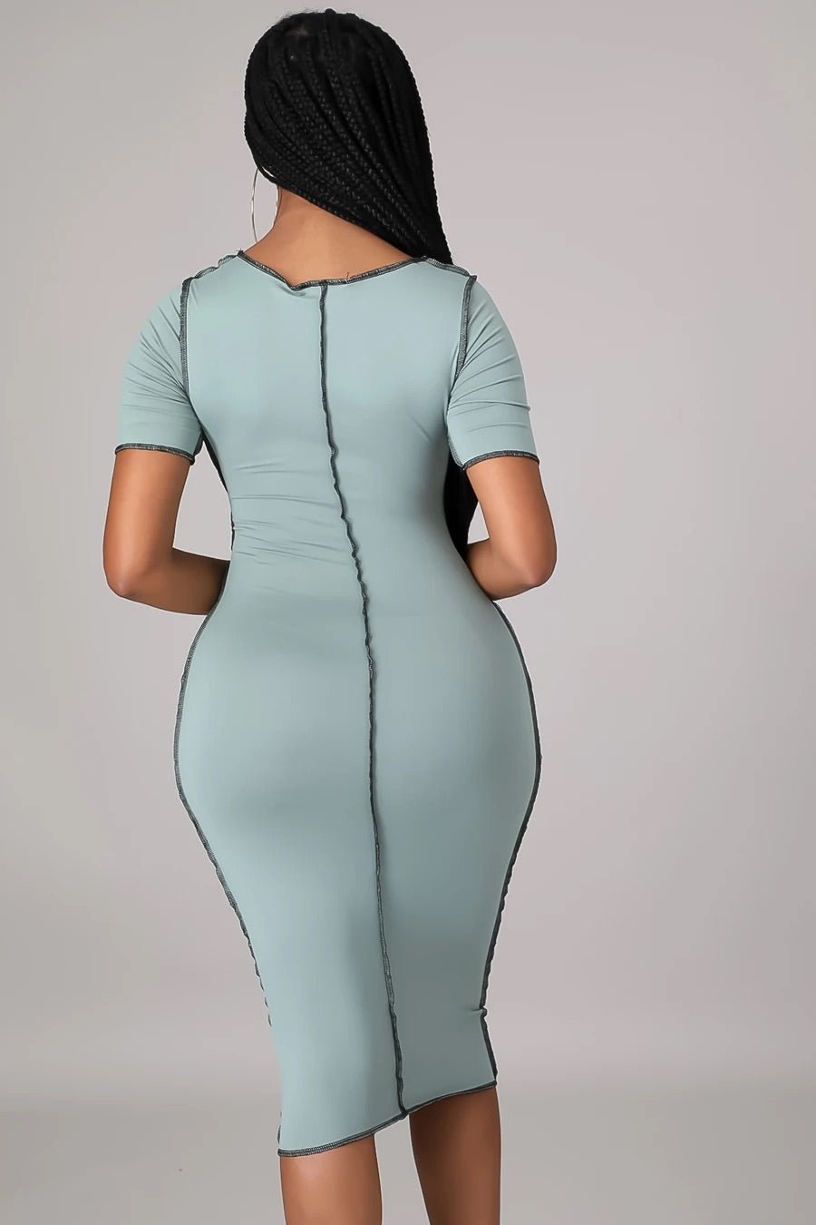 Vixen Cutout Midi Dress Sage - Ali’s Couture 