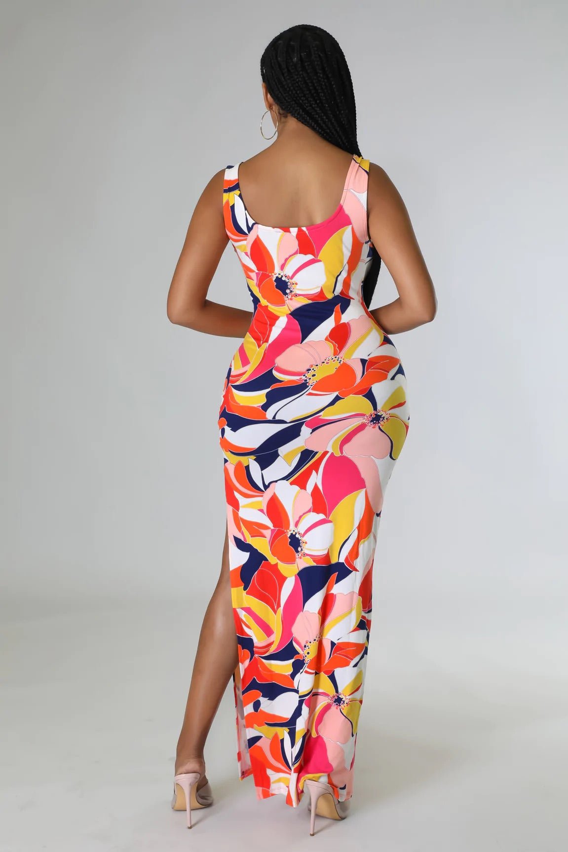 Waikiki Floral Maxi Dress Multicolor Yellow Orange - Ali’s Couture 